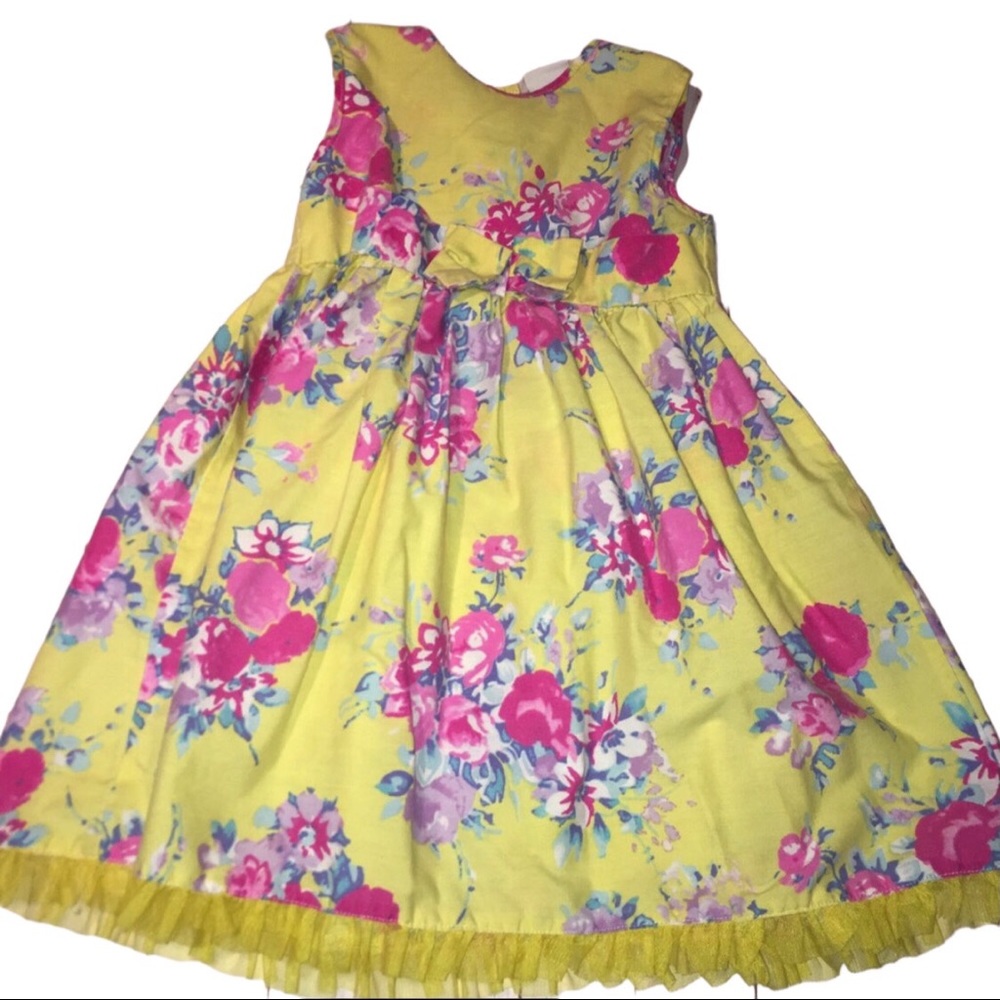 Bon Bebe Floral Dress with Tulle Hem